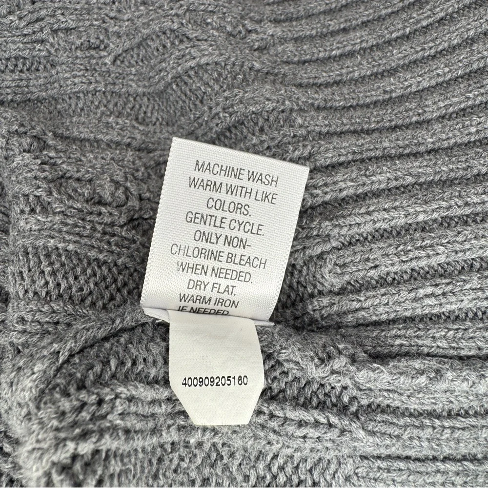 Croft & Barrow Womens Charcoal V-Neck Sweater thick cable knit